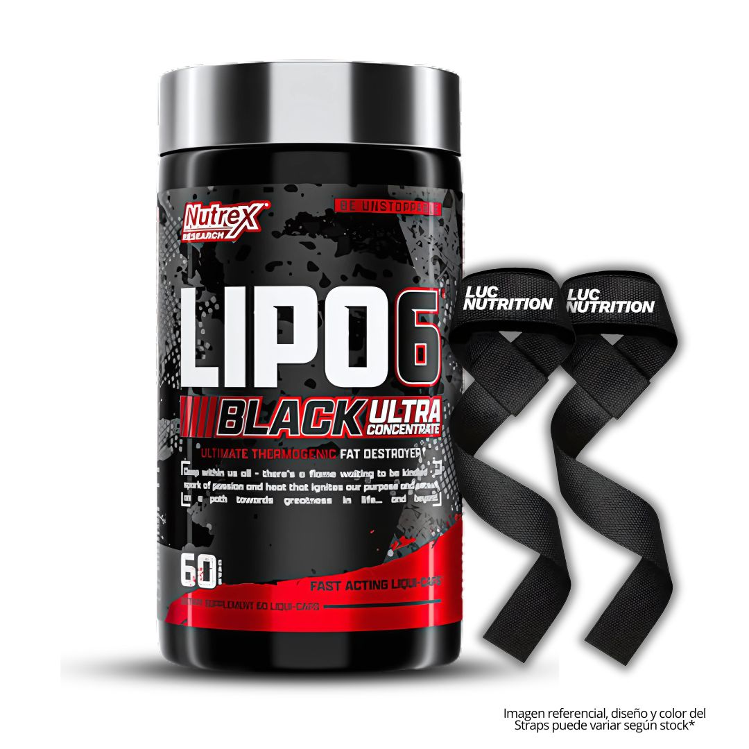 LIPO 6 BLACK ULTRA CONCENTRATE - 60 CÁPSULAS + STRAPS - 1