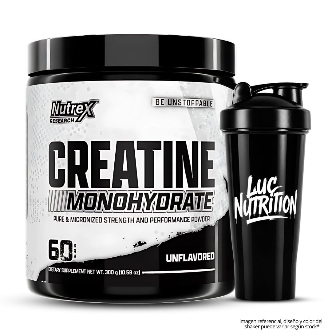 CREATINA NUTREX RESEARCH 300 G - CREATINA MONOHIDRATADA Y MICRONIZADA + SHAKER - 1