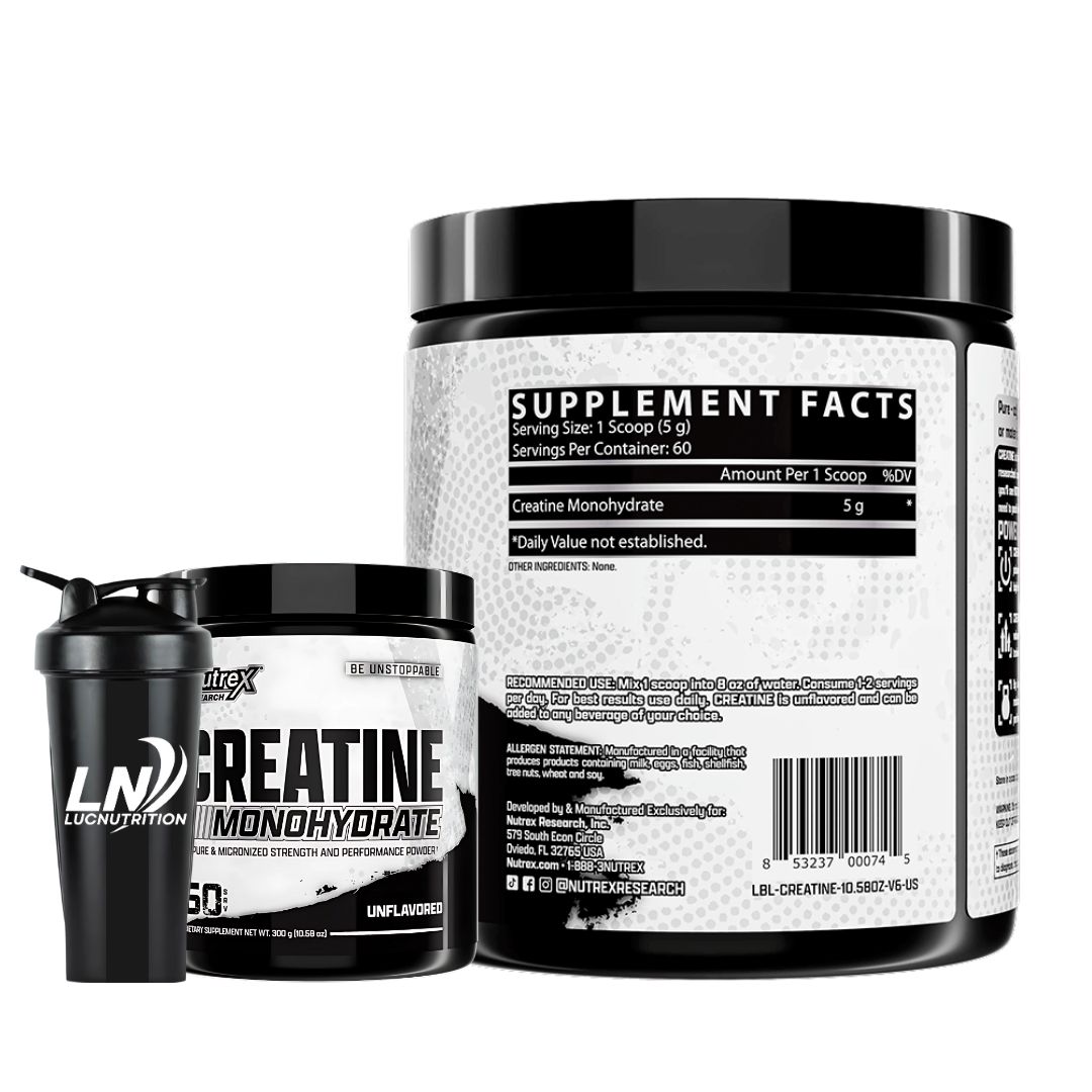 CREATINA NUTREX RESEARCH 300 G + OMEGA 3 WINDMILL - FISH OIL 1000 MG WINDMILL 180 CÁPSULAS + SHAKER - 2