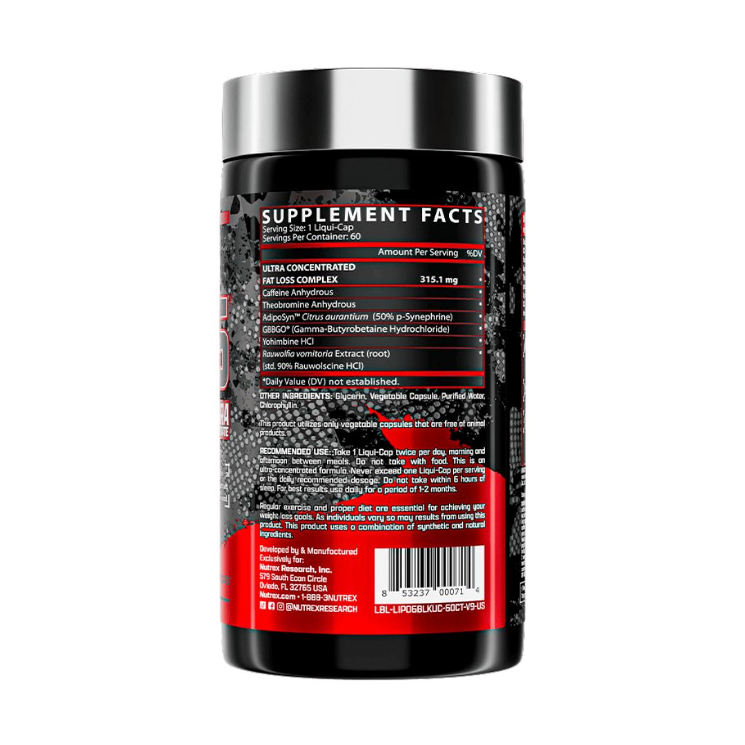 LIPO 6 BLACK ULTRA CONCENTRADO - 60 CAP + CLA 1000 NUTREX RESEARCH - 90 CAP - 3