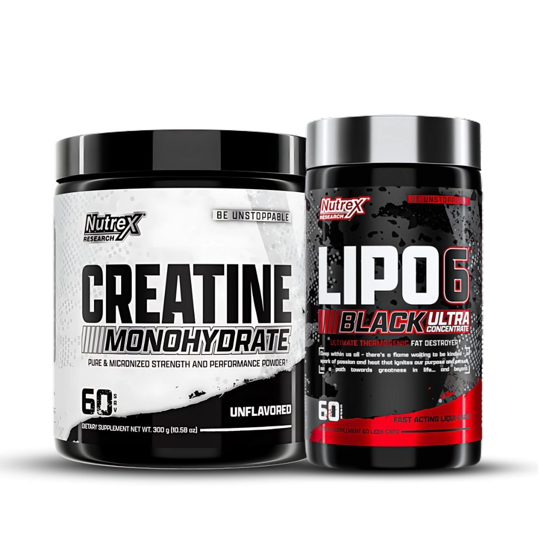CREATINA NUTREX RESEARCH 300 G + LIPO 6 BLACK ULTRA CONCENTRADO 60 CAP - 1