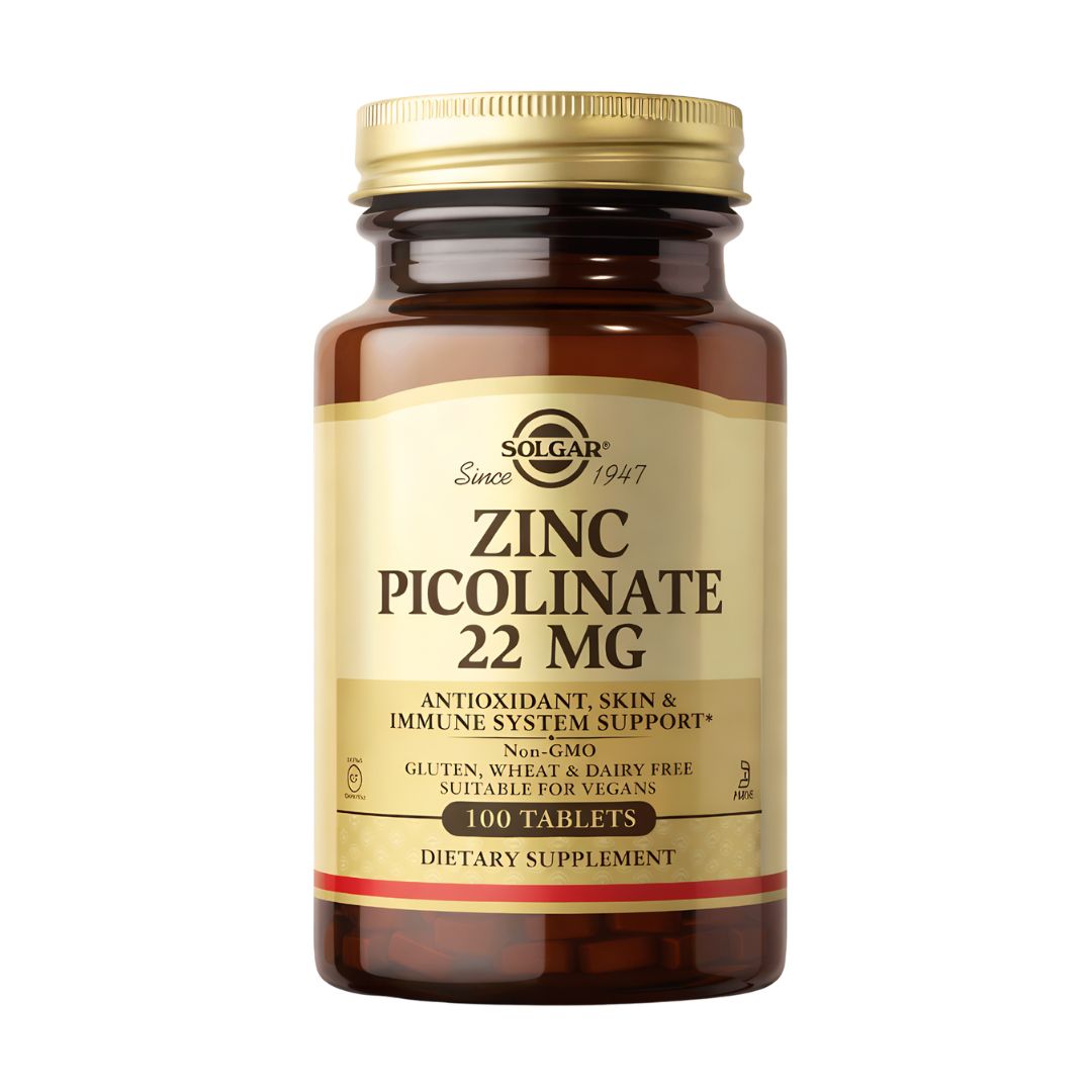 ZINC PICOLINATE SOLGAR 22 MG / PICOLINATO DE ZINC SOLGAR 22 MG - 100 TABLETAS - 1