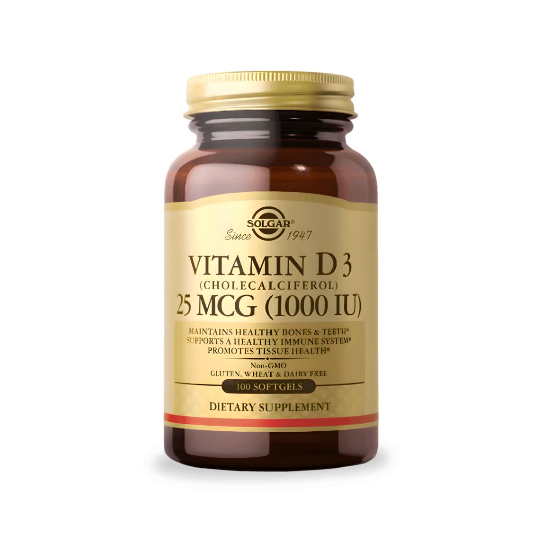 PACK X 02 - VITAMINA D3 SOLGAR - 25 MCG (1000IU) 100 CÁPSULAS - 2