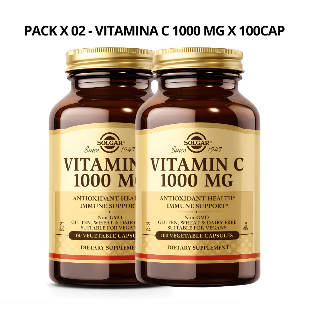 PACK X 02 - VITAMINA C SOLGAR 1000 MG / VITAMIN C SOLGAR - 100 CÁPSULAS. - 1