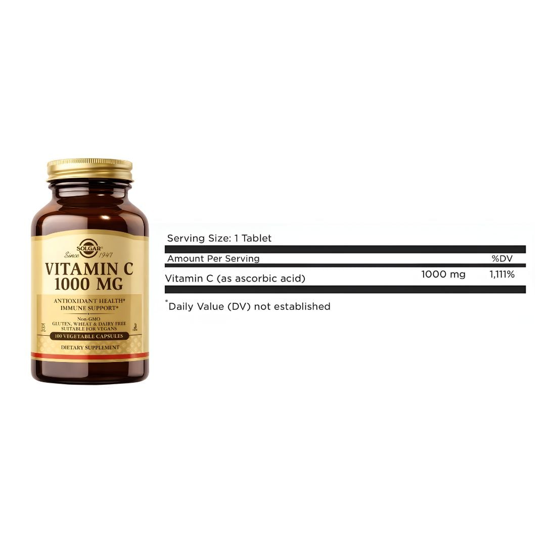 VITAMINA C SOLGAR 1000 MG / VITAMIN C SOLGAR - 100 CÁPSULAS. - 2
