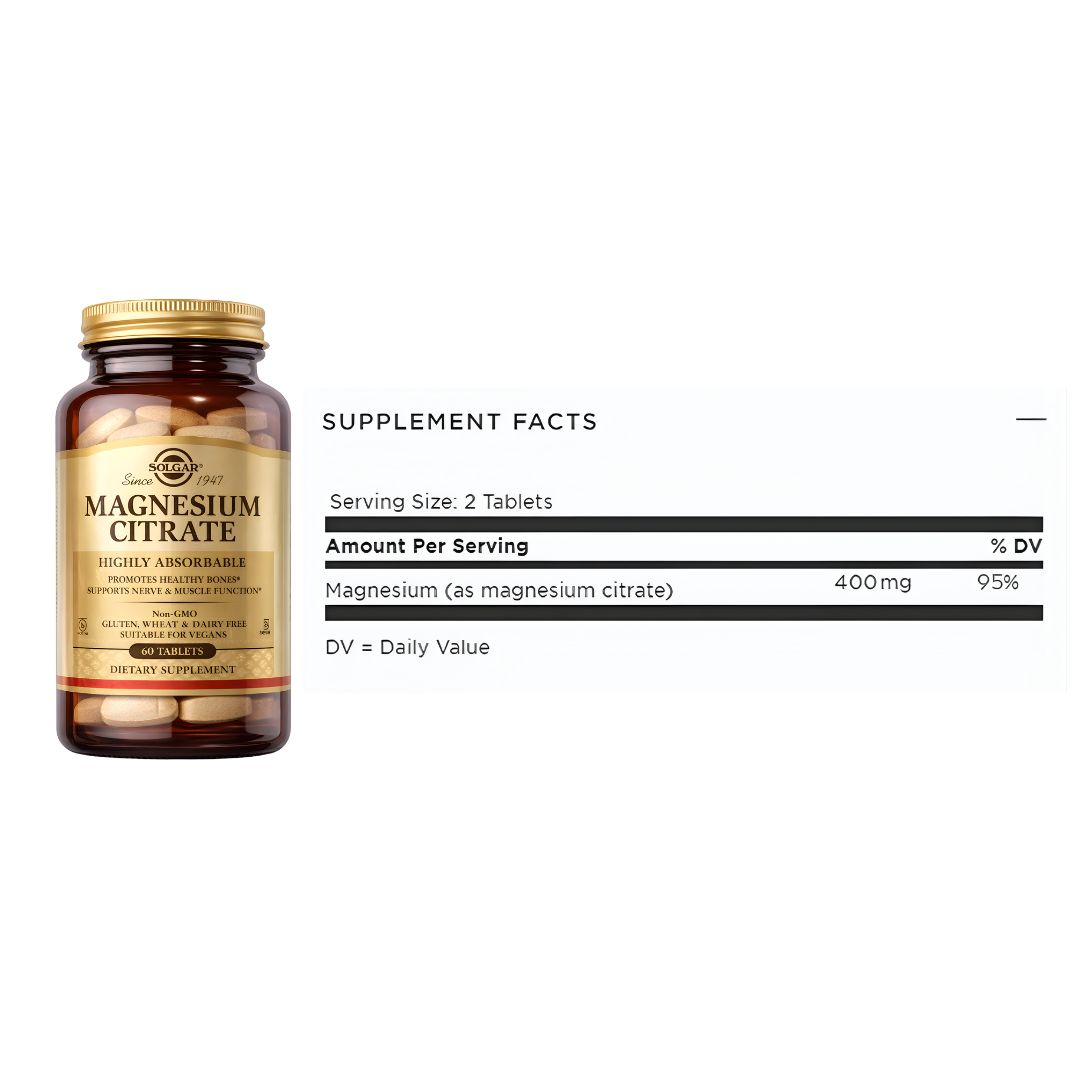 CITRATO MAGNESIO SOLGAR / MAGNESIUM CITRATE - 60 TABLETAS - 2