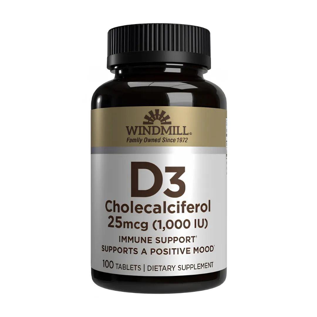 VITAMINA D3 WINDMILL 25 MCG (1000IU) - 100 TABLETAS - 1