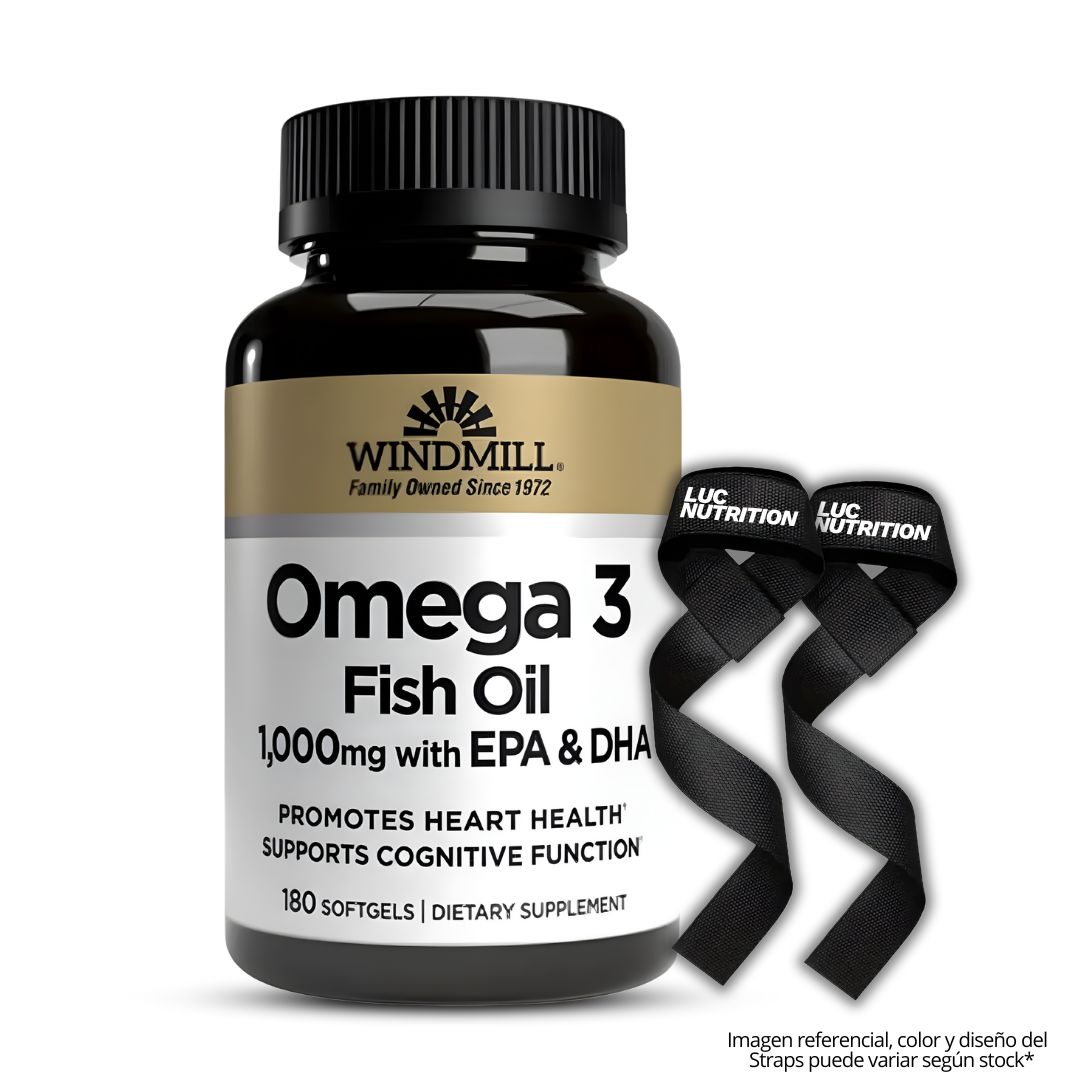 OMEGA 3 WINDMILL - FISH OIL 1000 MG WINDMILL / 180 CÁPSULAS + STRAPS - 1