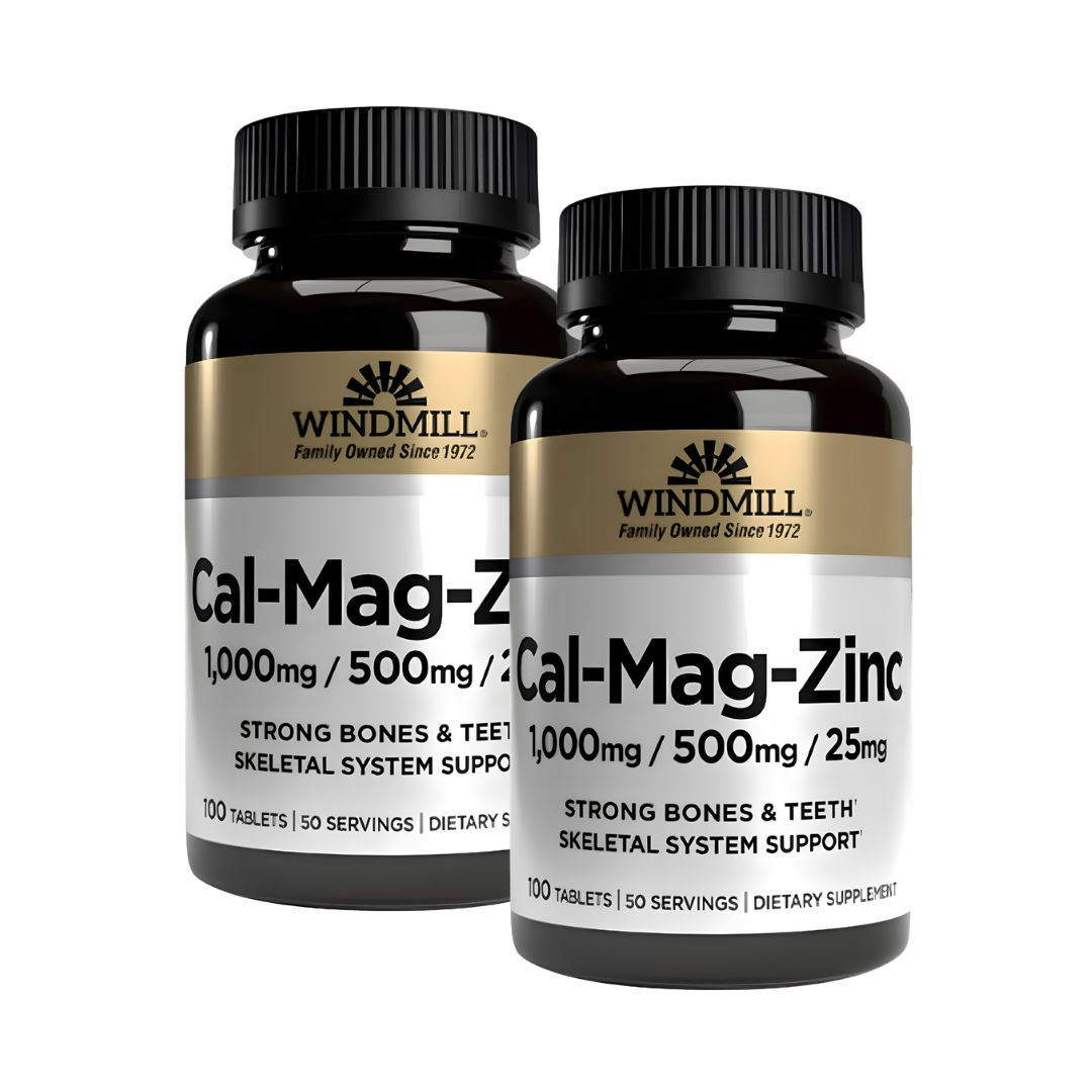 PACK X 02 - CALCIO MAGNESIO Y ZINC WINDMILL - 100 TABLETAS - 1