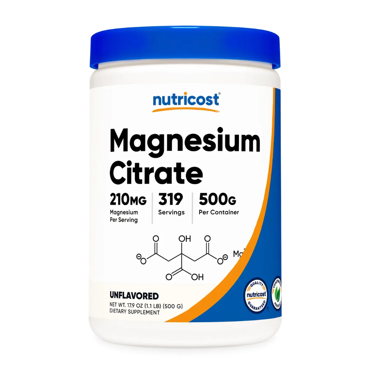 CITRATO DE MAGNESIO NUTRICOST 210MG - 500 GRAMOS - 1