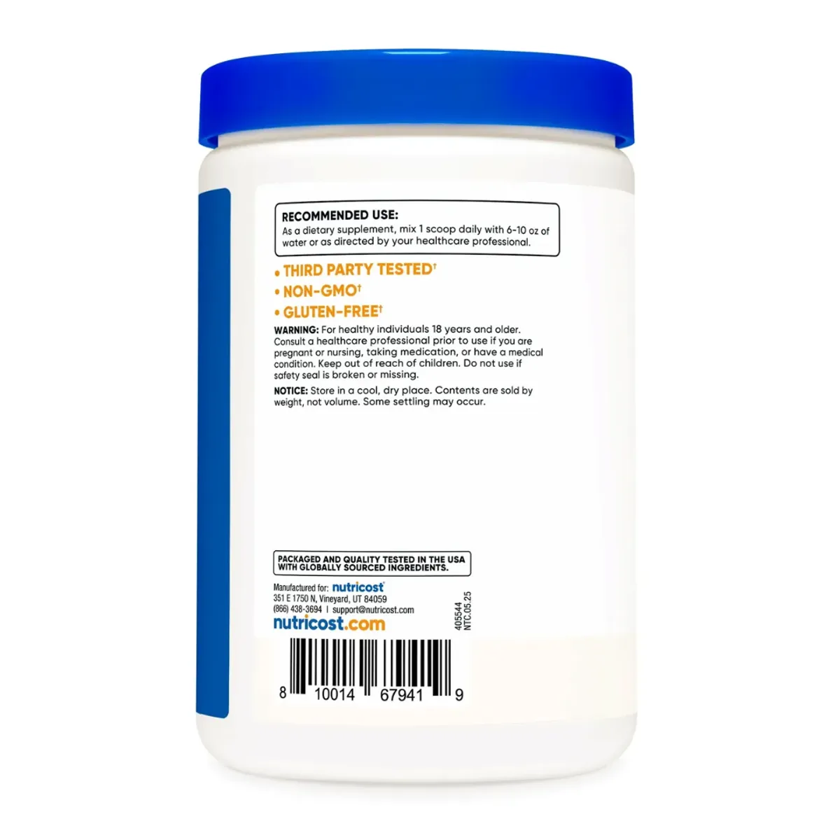 CITRATO DE MAGNESIO NUTRICOST 210MG - 500 GRAMOS - 2