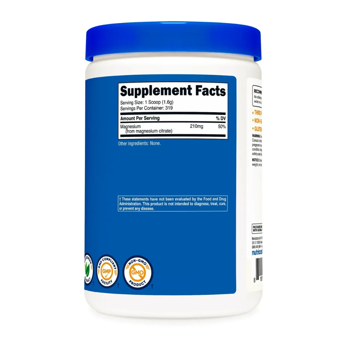 CITRATO DE MAGNESIO NUTRICOST 210MG - 500 GRAMOS - 3