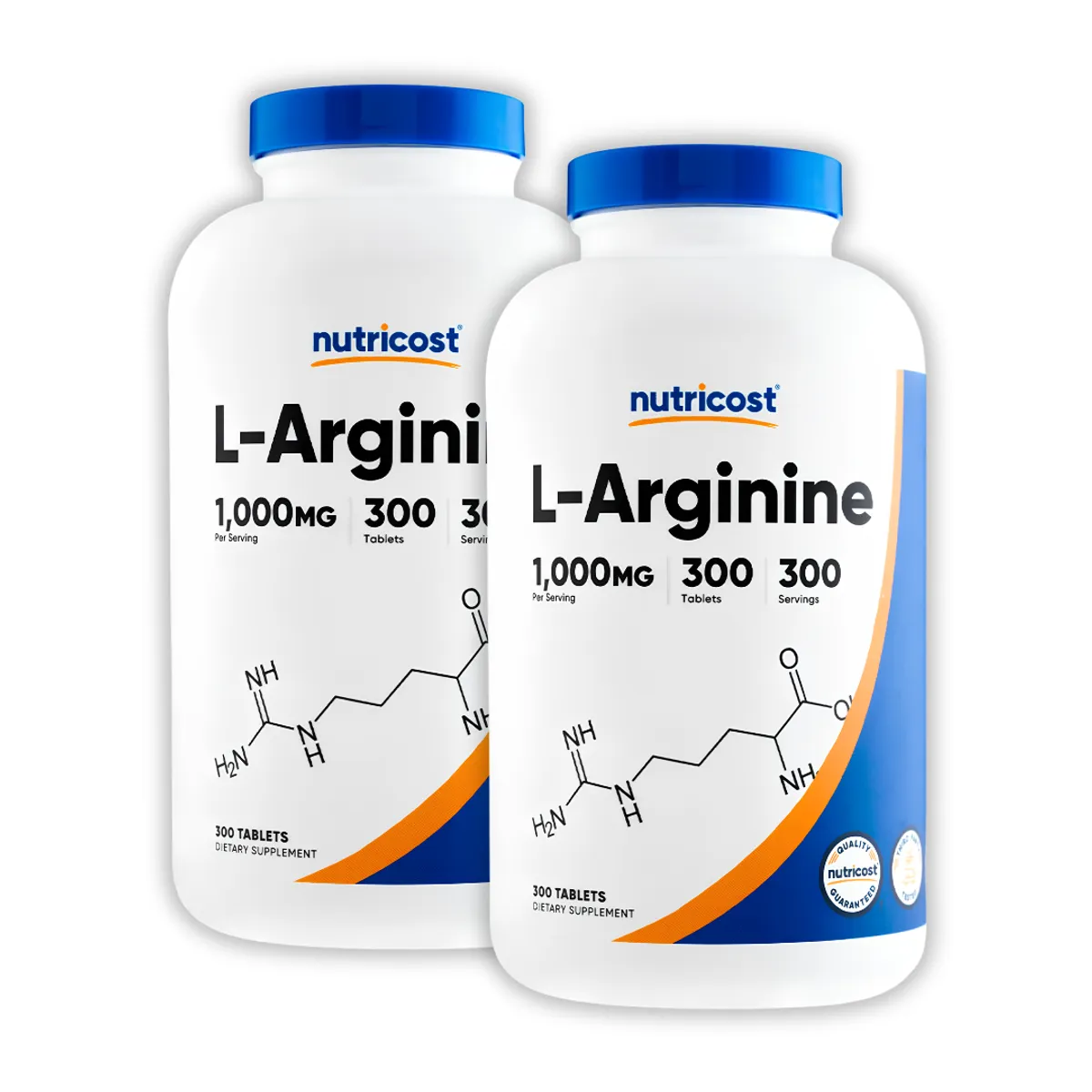 PACK X 02 L-ARGININA NUTRICOST 1000 MG - 300 TABLETAS - 1