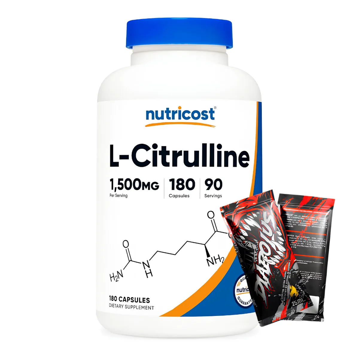 L-CITRULINA NUTRICOST 1500MG - 180 CAPSULAS + 2 SACHET DIABOLUS - 1