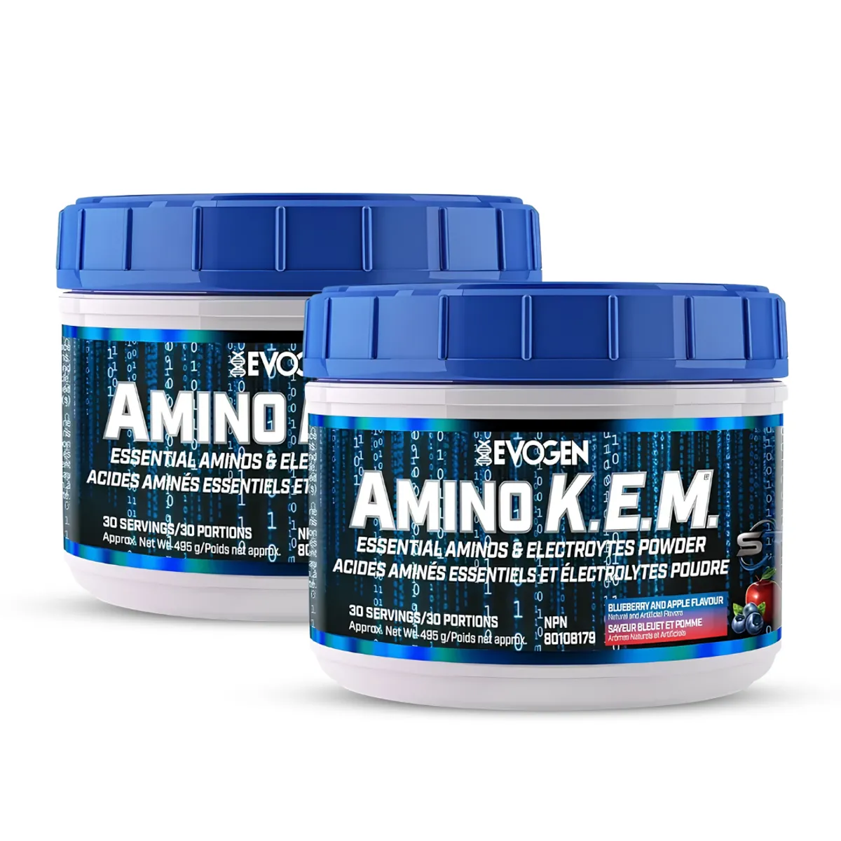 PACK X 02 - AMINOÁCIDOS AMINO K.E.M 30 SERVICIOS EVOGEN - BLUEBERRY AND APPLE - 1