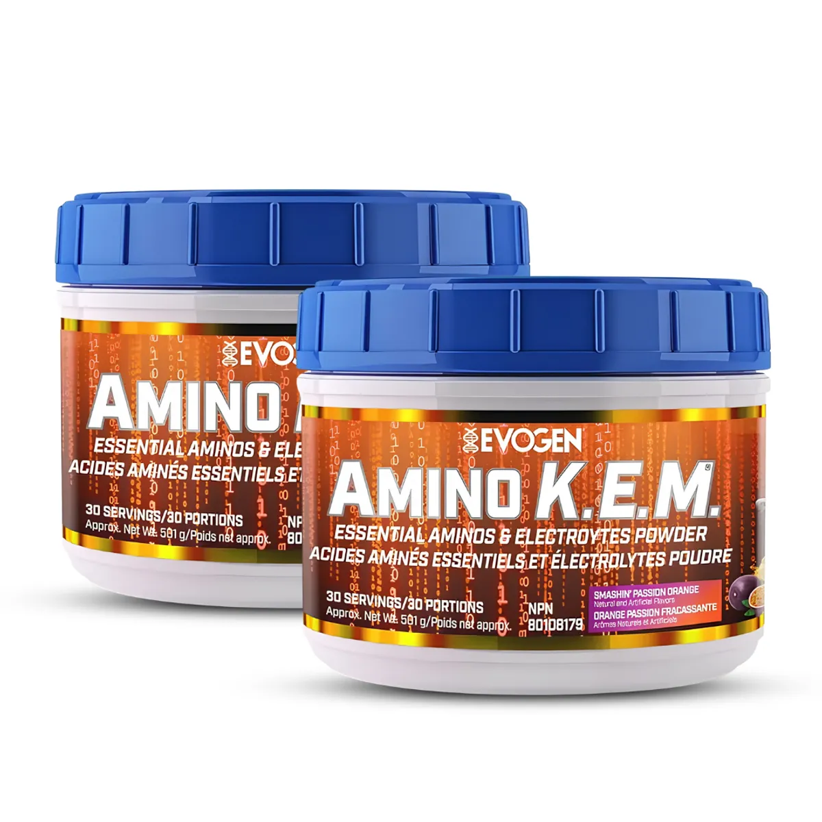 PACK X 02 - AMINOÁCIDOS AMINO K.E.M 30 SERVICIOS EVOGEN - ORANGE PASSION - 1