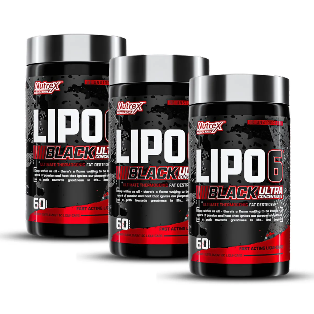 PACK X 03 - LIPO 6 BLACK ULTRA CONCENTRATE - 60 CAPSULAS - 1