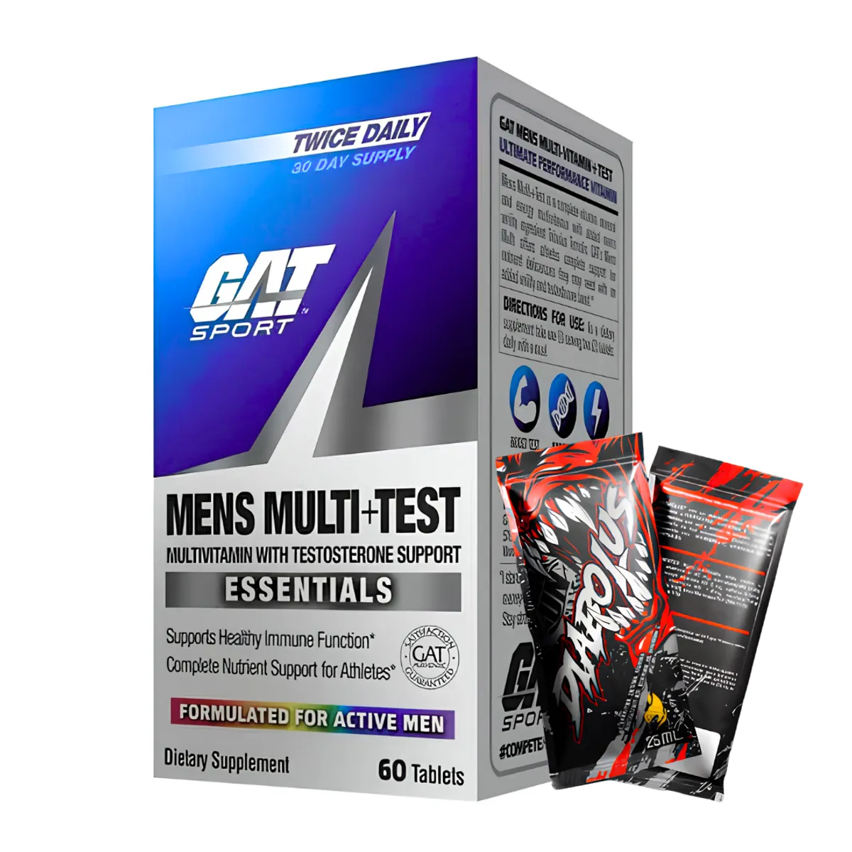 MULTIVITAMINICO MENS MULTI TEST GAT SPORT - 60 TABLETAS + 2 SACHET DIABOLUS - 1