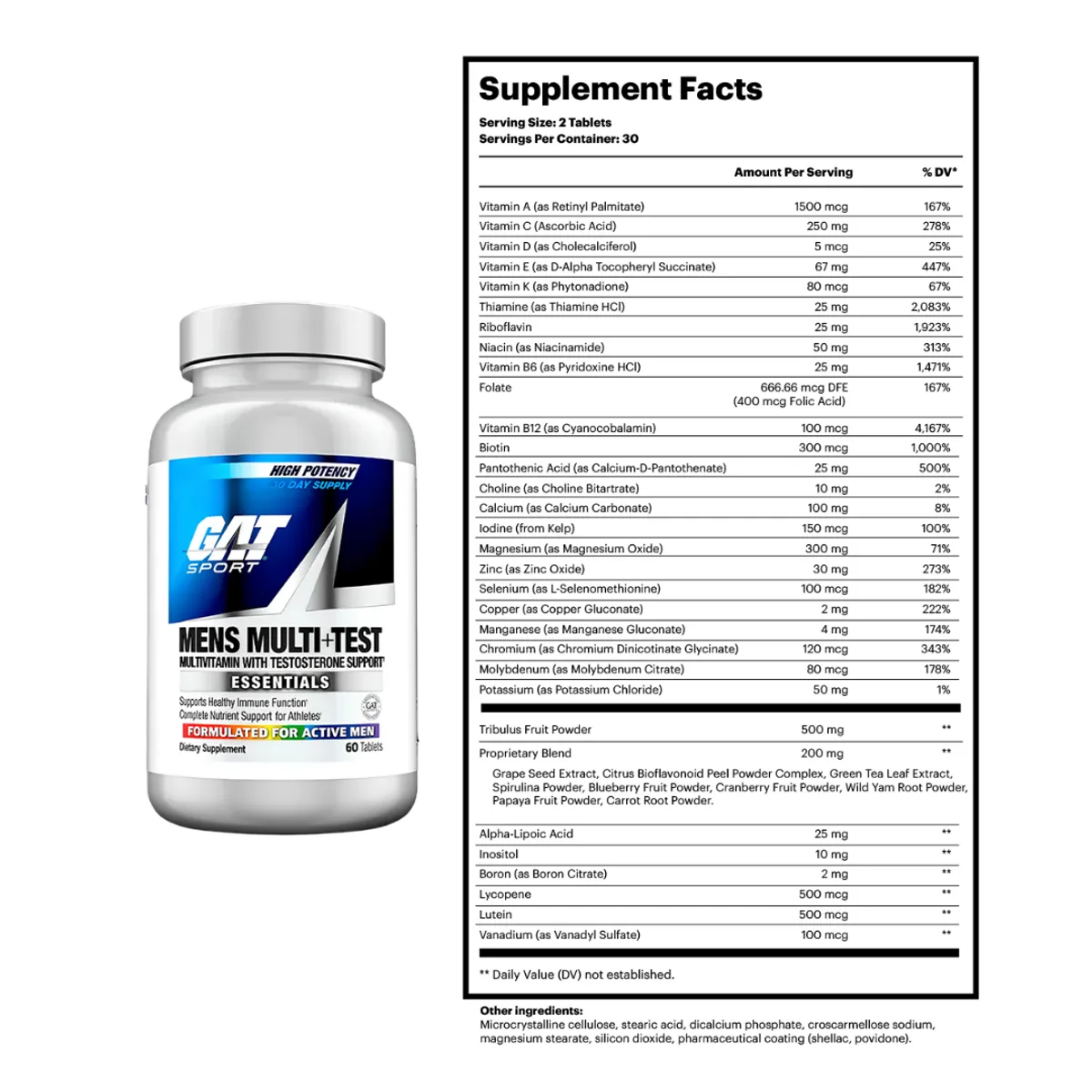 MULTIVITAMINICO MENS MULTI TEST GAT SPORT - 60 TABLETAS + 2 SACHET DIABOLUS - 2