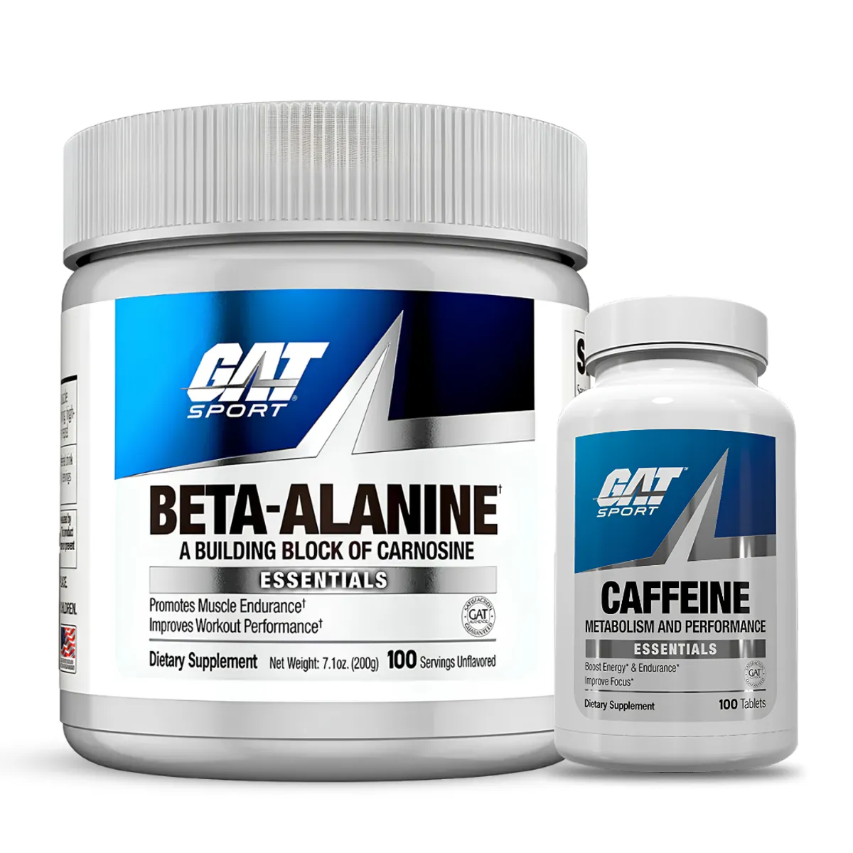 BETA ALANINA GAT SPORT 200 GRAMOS - 100 SERV + CAFEINA GAT SPORT - 100 TABLETAS - 1