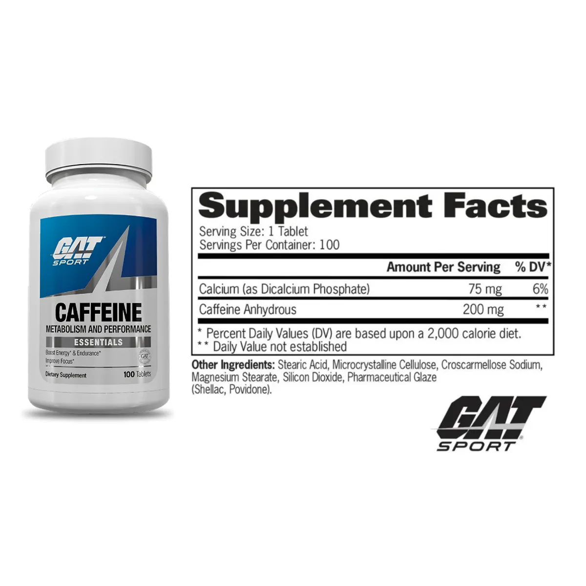 BETA ALANINA GAT SPORT 200 GRAMOS - 100 SERV + CAFEINA GAT SPORT - 100 TABLETAS - 3