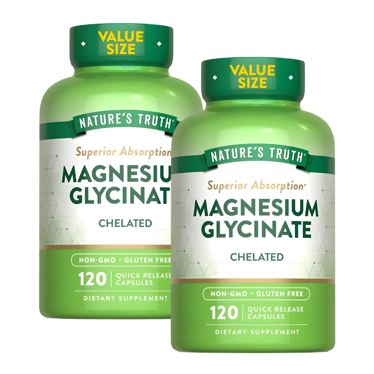 PACK X 02 - GLICINATO DE MAGNESIO NATURE'S TRUTH 200 MG - 120 CAPSULAS - 1