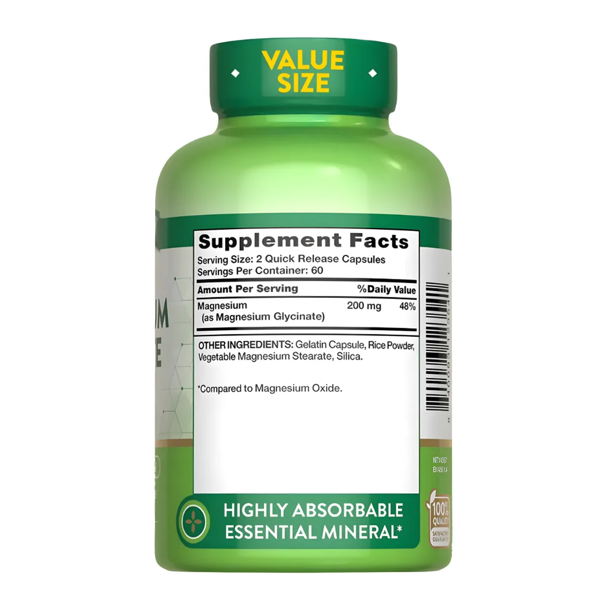PACK X 02 - GLICINATO DE MAGNESIO NATURE'S TRUTH 200 MG - 120 CAPSULAS - 2