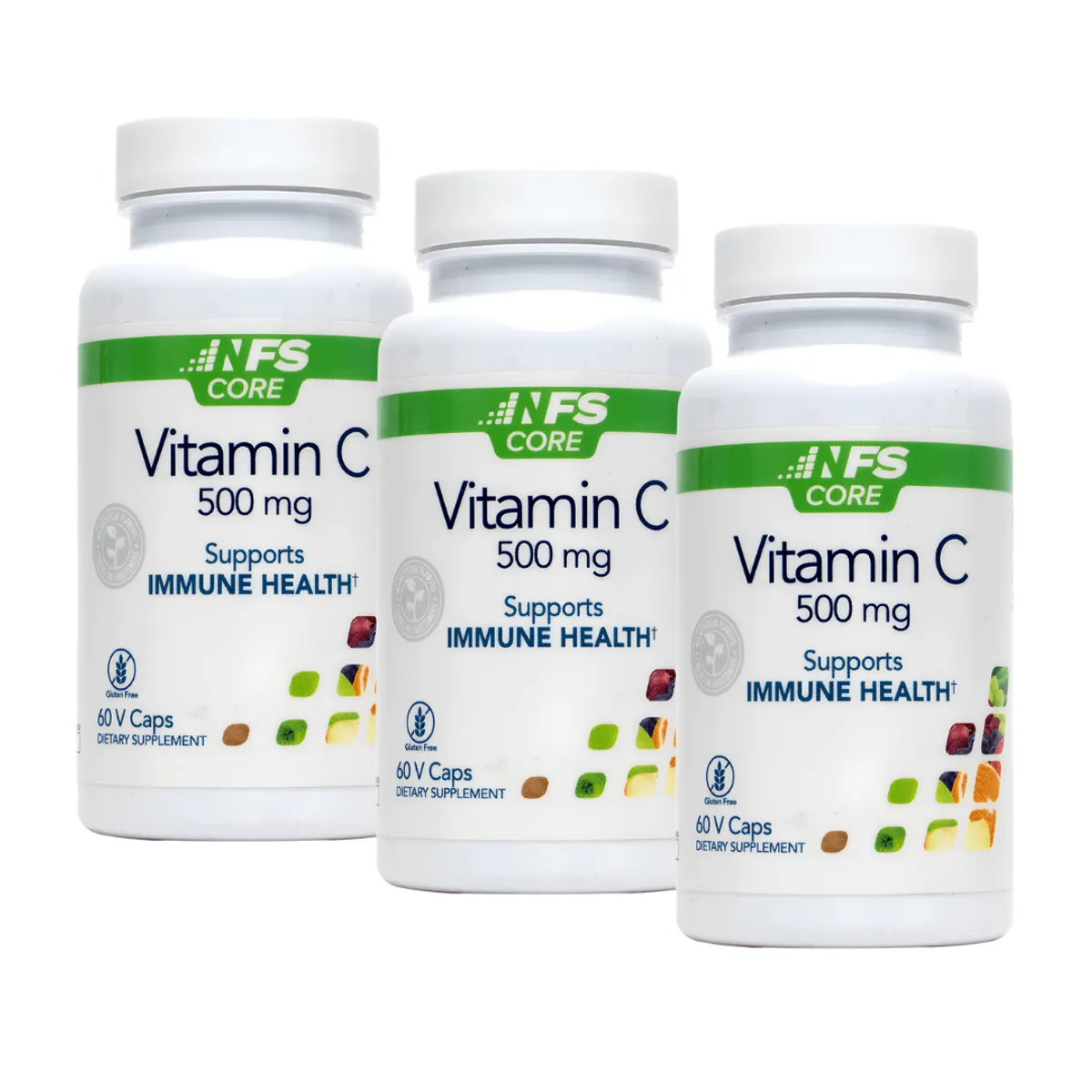 PACK X 03 - VITAMINA C NFS CORE 500 MG - 60 CAPSULAS VEGANAS - 1