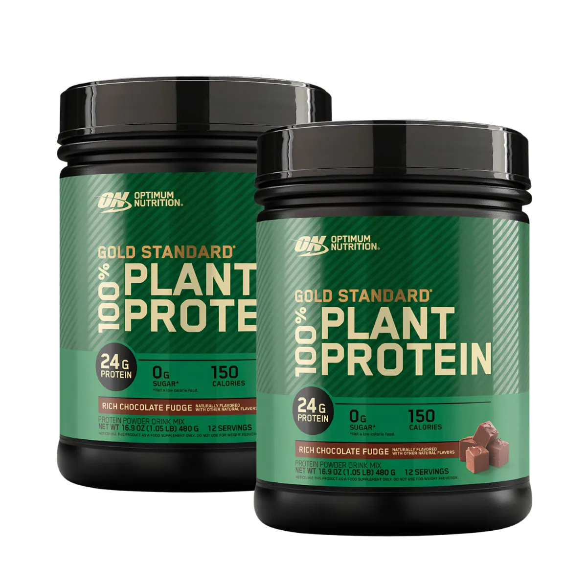 PACK X 02 - PROTEÍNA VEGANA GOLD STANDARD 100% PLANT PROTEIN 12 SERV - RICH CHOCOLATE FUDGE - 1