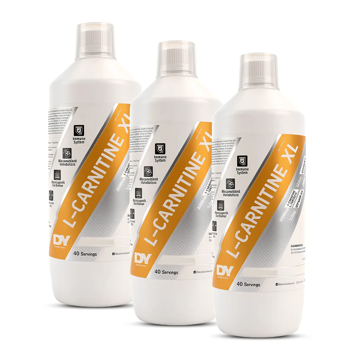 PACK X 03 L-CARNITINA XL DORIAN YATES 40 SERVICIOS 1 LITRO - SOUR CHERRY - 1