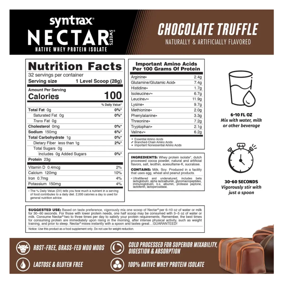 PROTEINA ISOLATADA NECTAR 2 LB SYNTRAX - CHOCOLATE TRUFFLE - 2