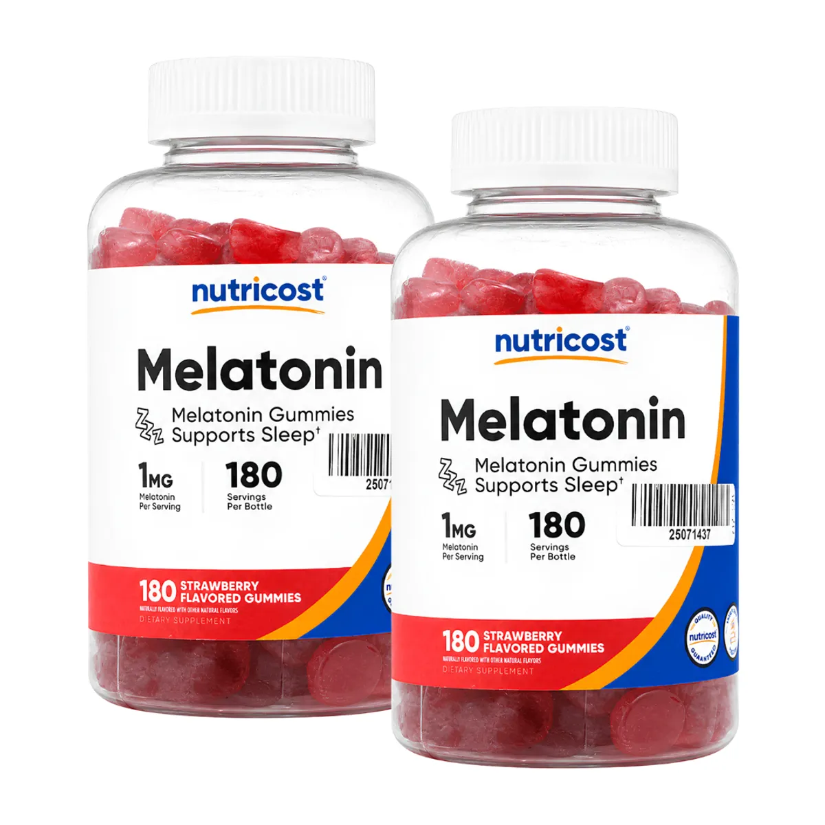 PACK X 02 - GOMITAS DE MELATONINA NUTRICOST 1 MG - 180 GOMITAS - 1