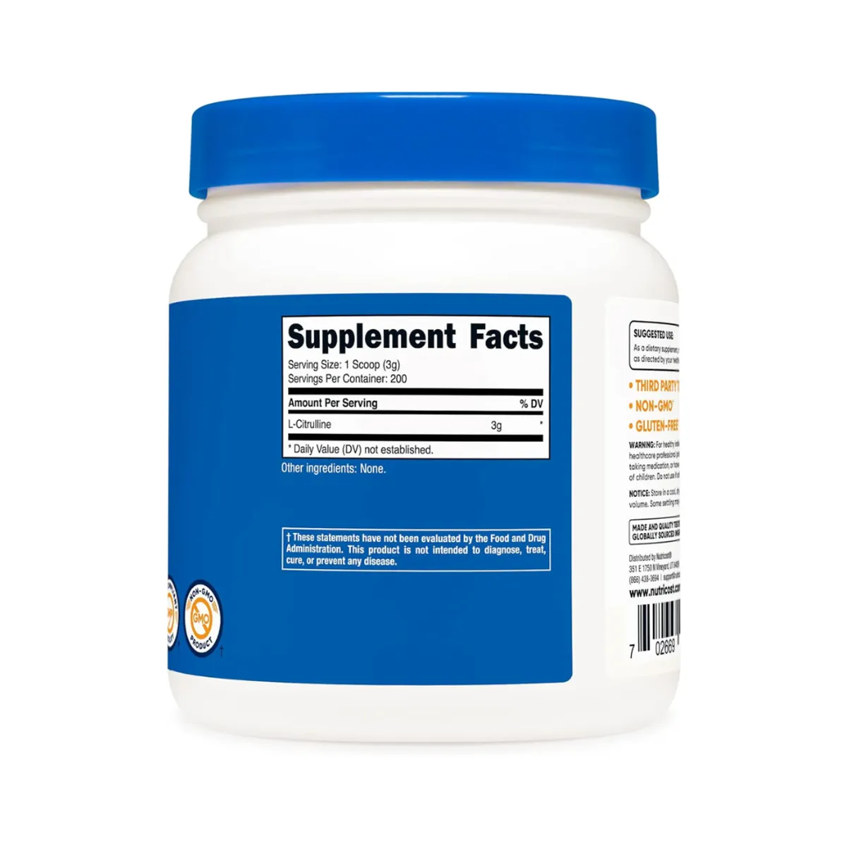 PACK X 02 - L-CITRULINA NUTRICOST / L-CITRULLINE NUTRICOST 600 G - 200 SERV - 2