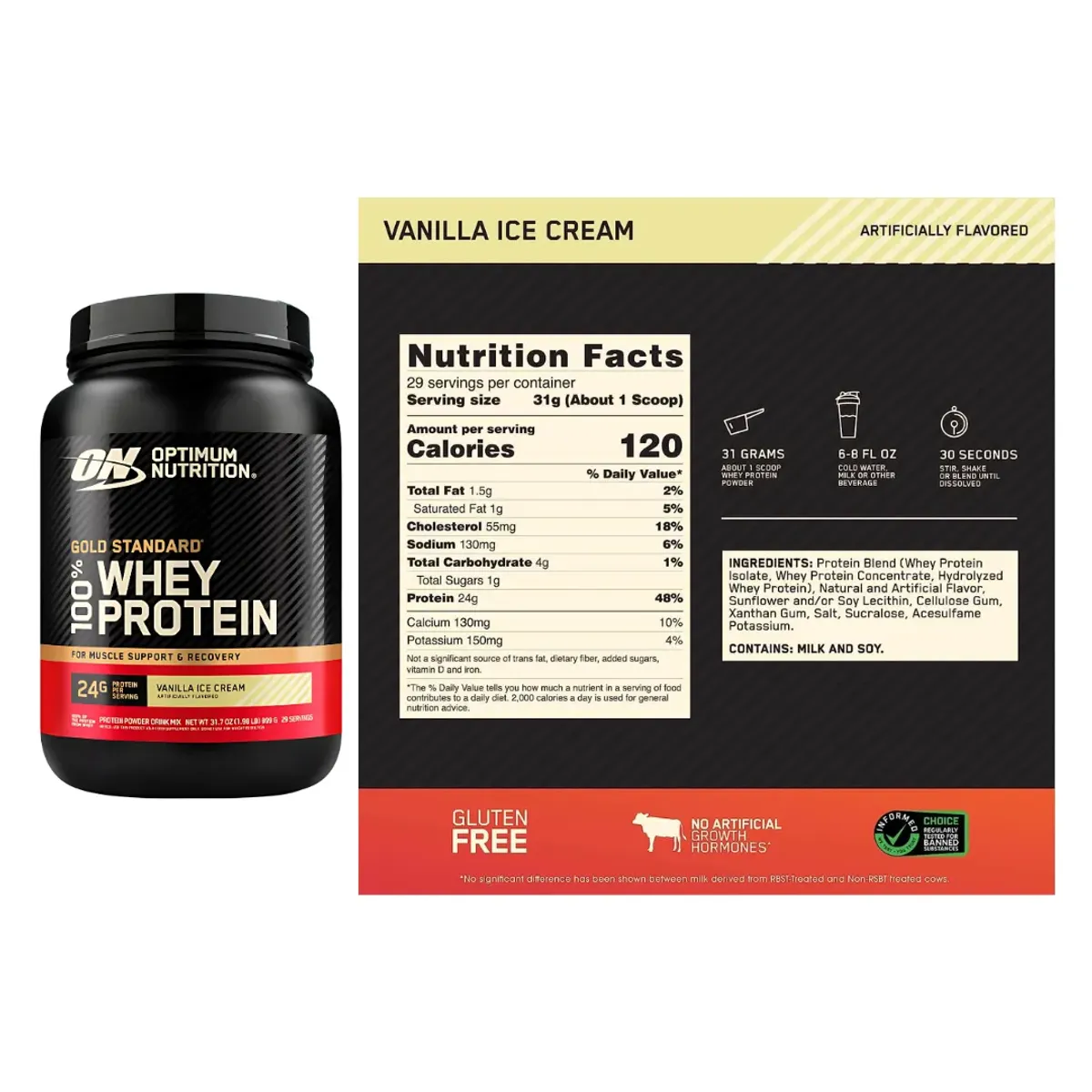 PROTEINA GOLD STANDARD WHEY 2 LB - DOUBLE RICH CHOCOLATE - 2