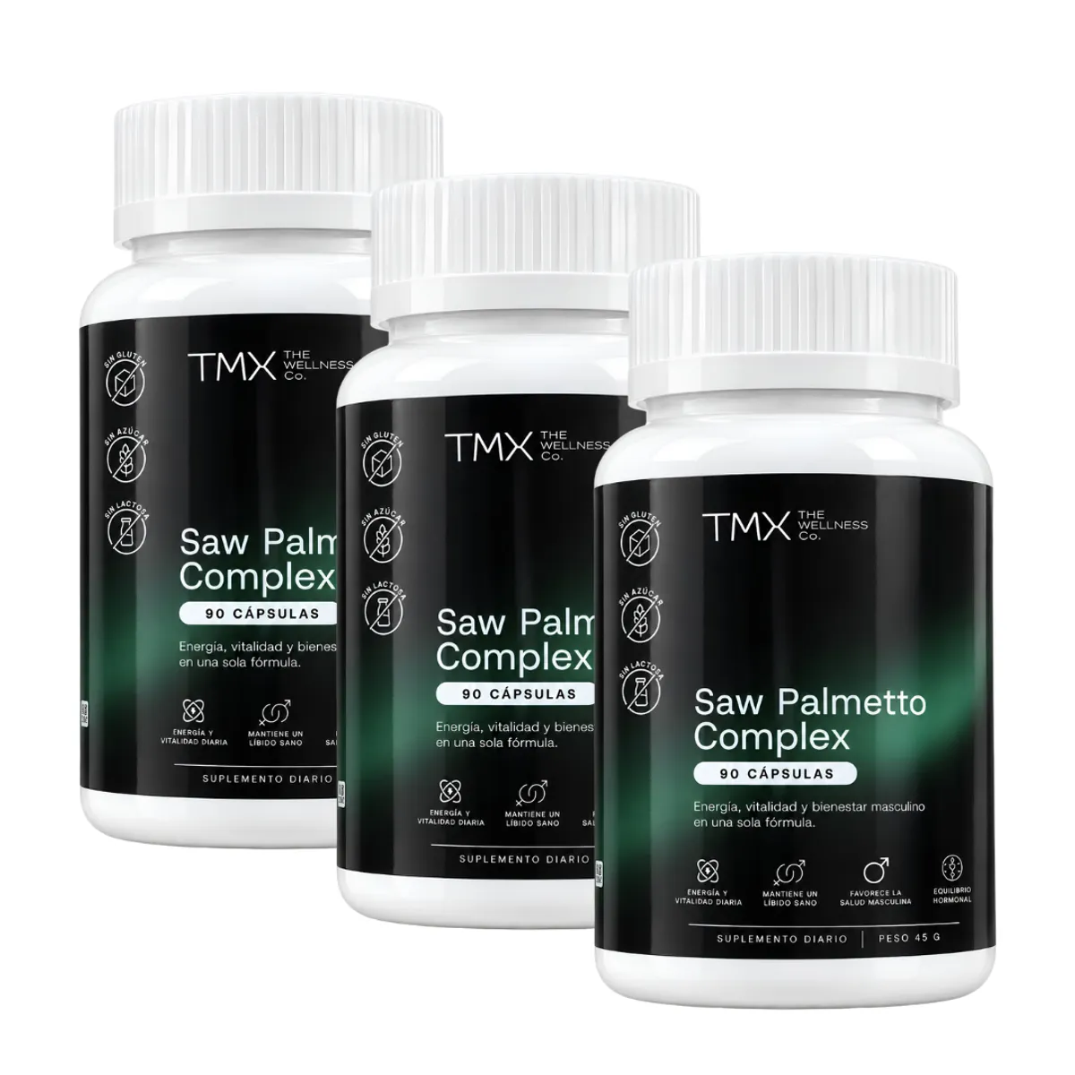 PACK X 03 - SAW PALMETTO TMX WELLNESS - 90 CAPSULAS - 1