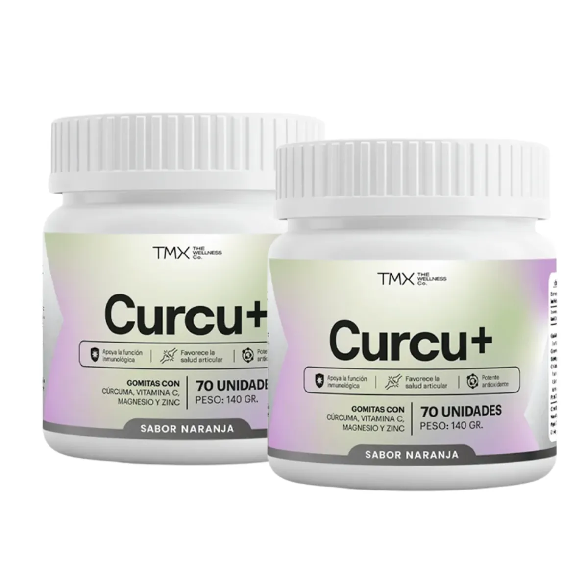 PACK X 02 - CURCU+ TMX WELLNESS GOMITAS CON CURCUMA - 70 GOMITAS - 1