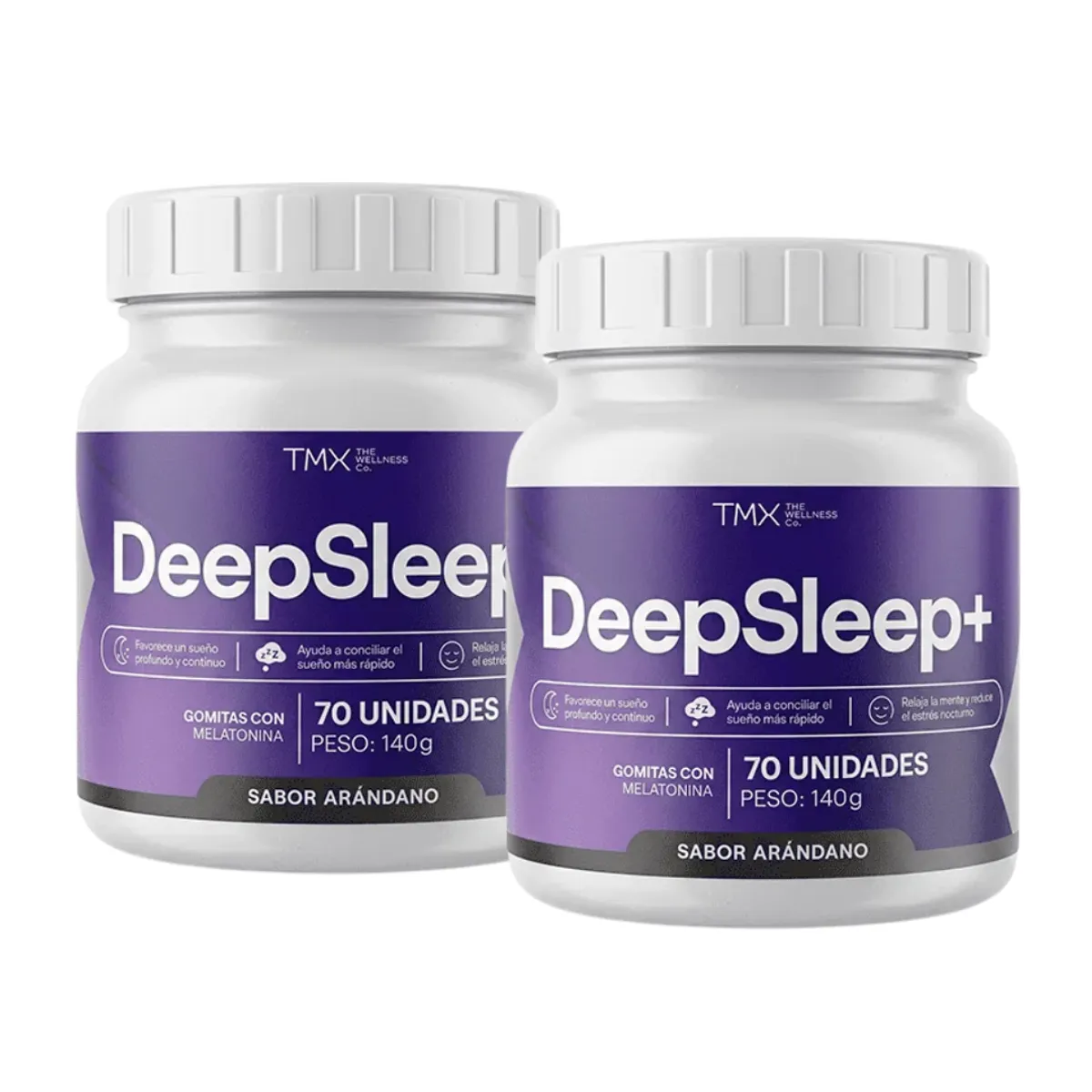 PACK X 02 - DEEPSLEEP+ TMX WELLNESS MELATONINA EN GOMITAS - 70 GOMITAS - 1