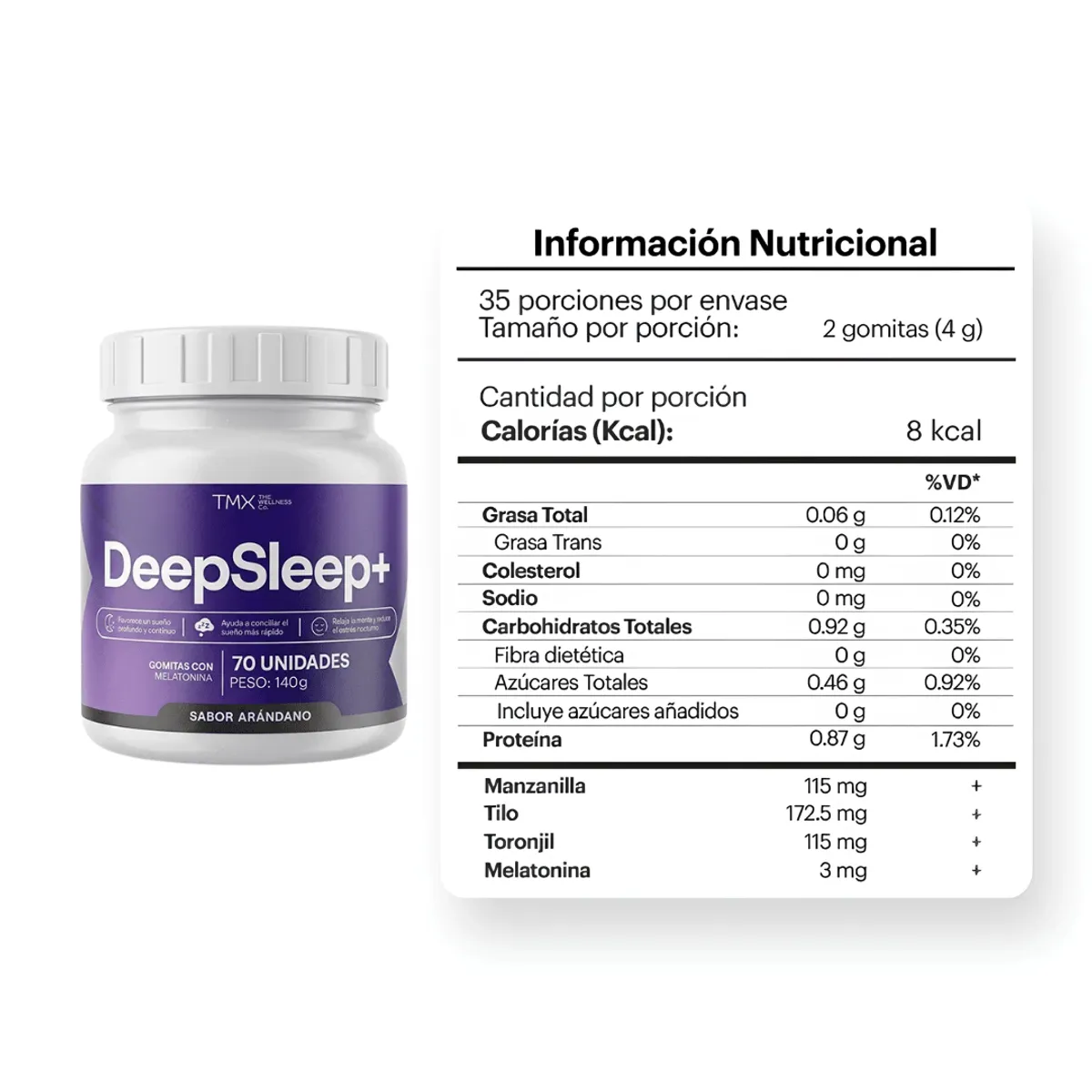 PACK X 02 - DEEPSLEEP+ TMX WELLNESS MELATONINA EN GOMITAS - 70 GOMITAS - 4
