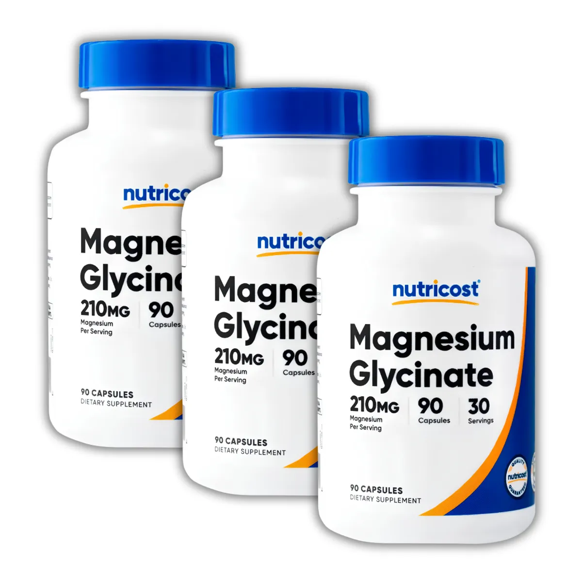 PACK X 03 - GLICINATO DE MAGNESIO NUTRICOST 210 MG - 90 CAPSULAS - 1