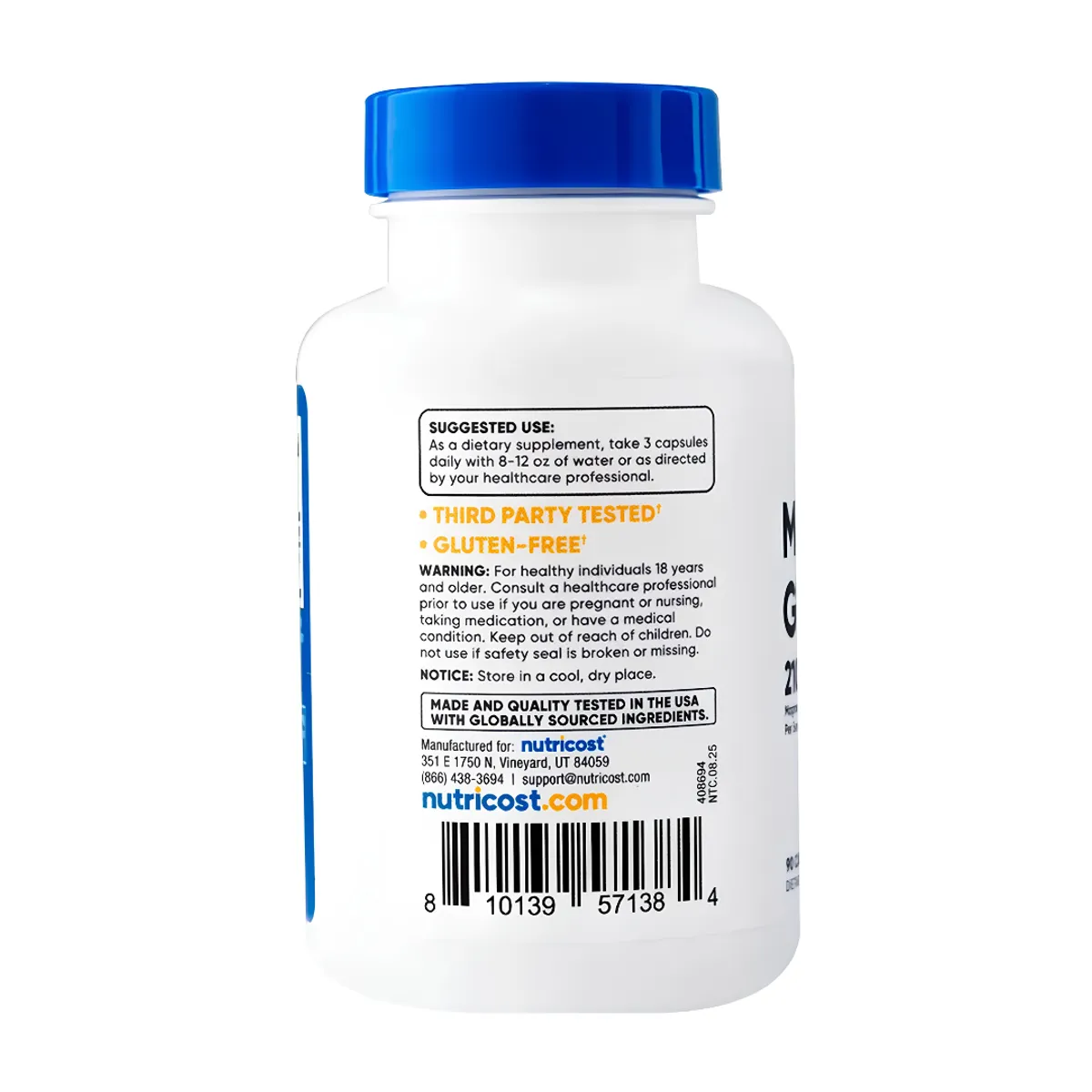 PACK X 03 - GLICINATO DE MAGNESIO NUTRICOST 210 MG - 90 CAPSULAS - 2
