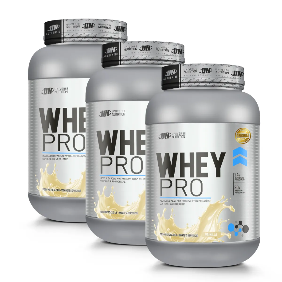 PACK X 03 - PROTEINA WHEY PRO 1 KG - VAINILLA - 1