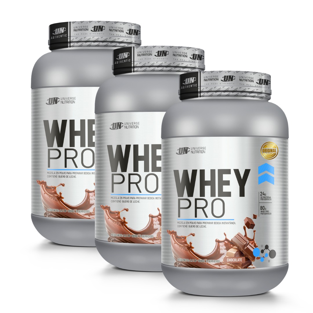 PACK X 03 - PROTEINA WHEY PRO 1 KG - CHOCOLATE - 1