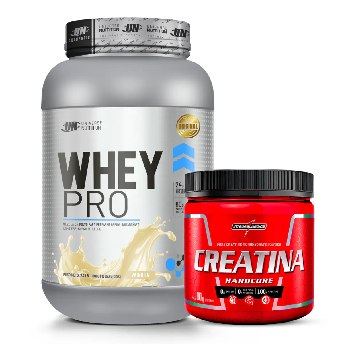 PROTEINA WHEY PRO 1 KG - VAINILLA + CREATINA INTEGRAL MEDICA 300 G - 1