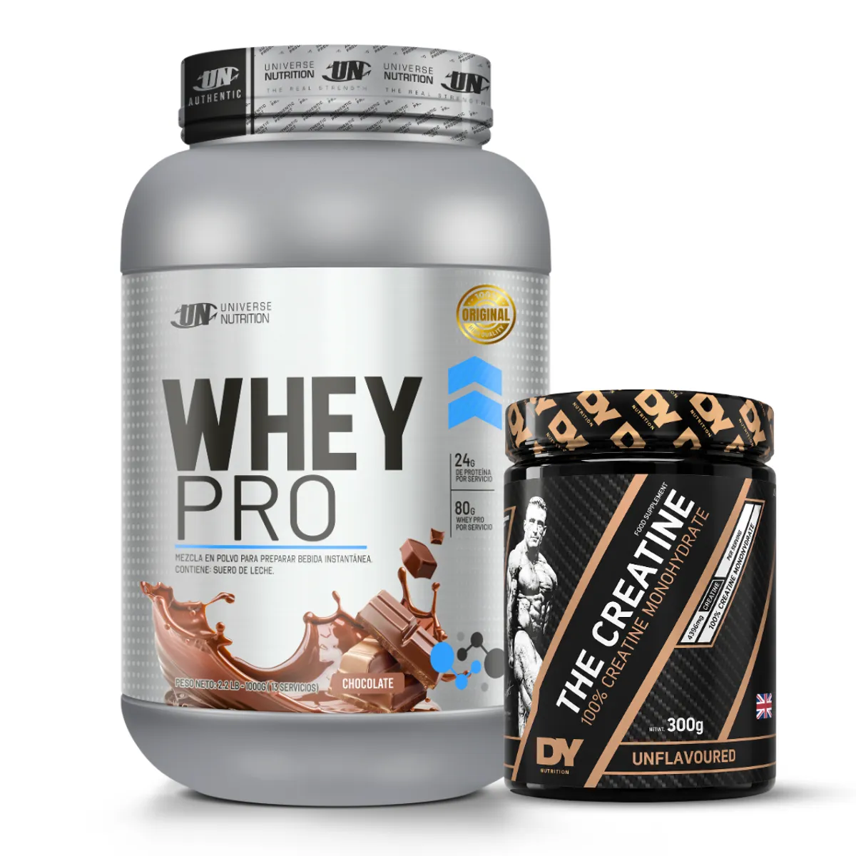 PROTEINA WHEY PRO 1 KG - CHOCOLATE + CREATINA DORIAN YATES 300 G - 1