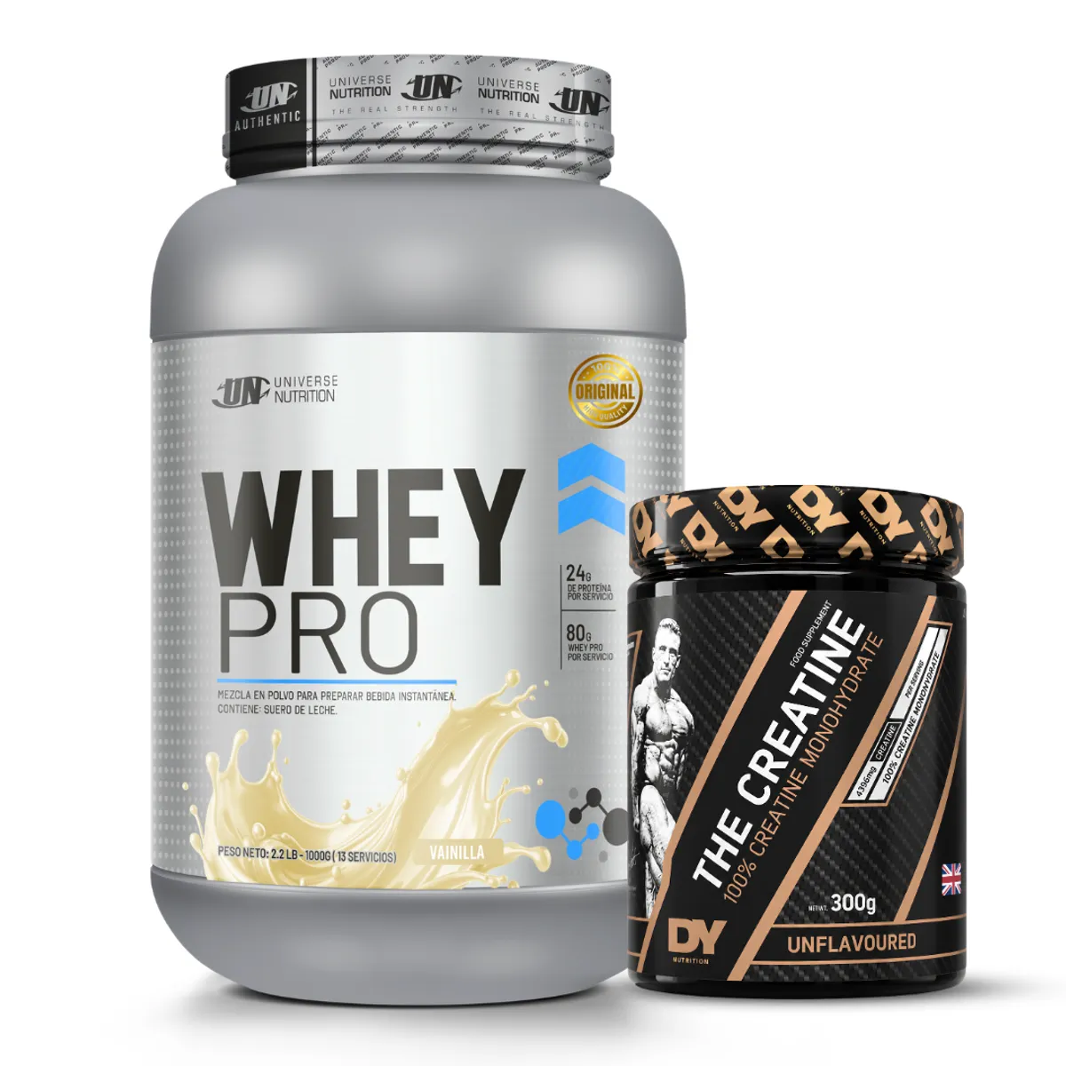 PROTEINA WHEY PRO 1 KG - VAINILLA + CREATINA DORIAN YATES 300 G - 1