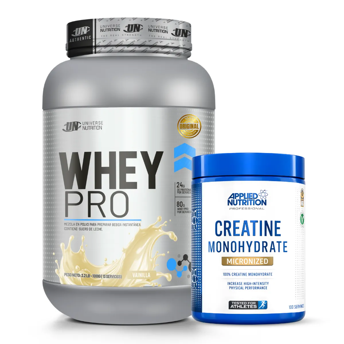 PROTEINA WHEY PRO 1 KG - VAINILLA + CREATINA APPLIED NUTRITION 500 G - 1