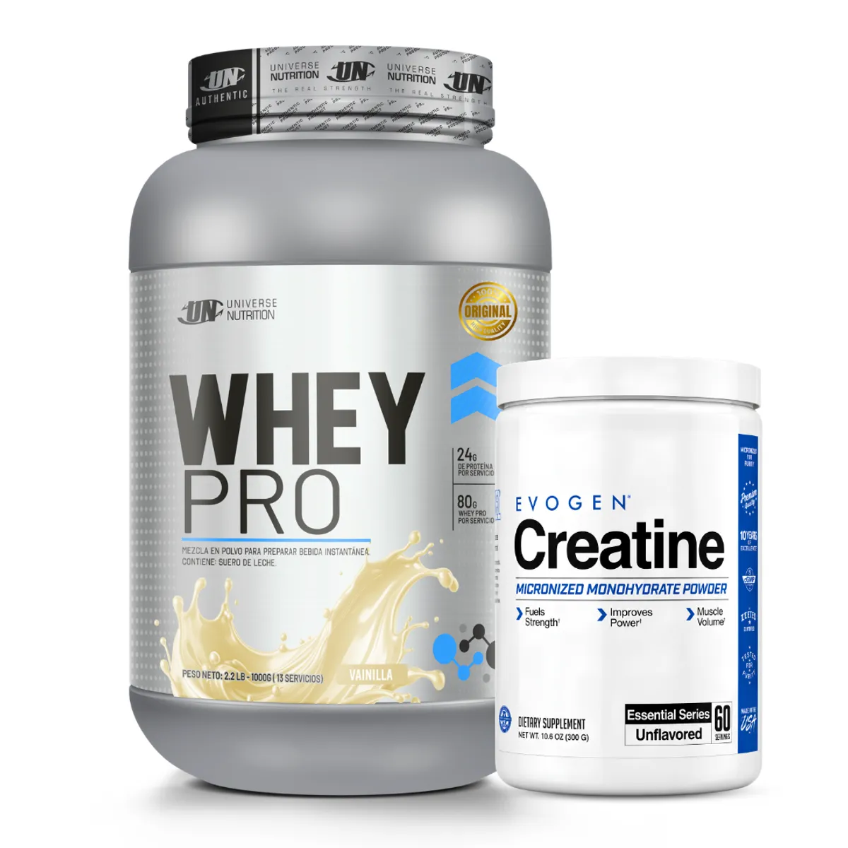 PROTEINA WHEY PRO 1 KG - VAINILLA + CREATINA EVOGEN 300 G - 1