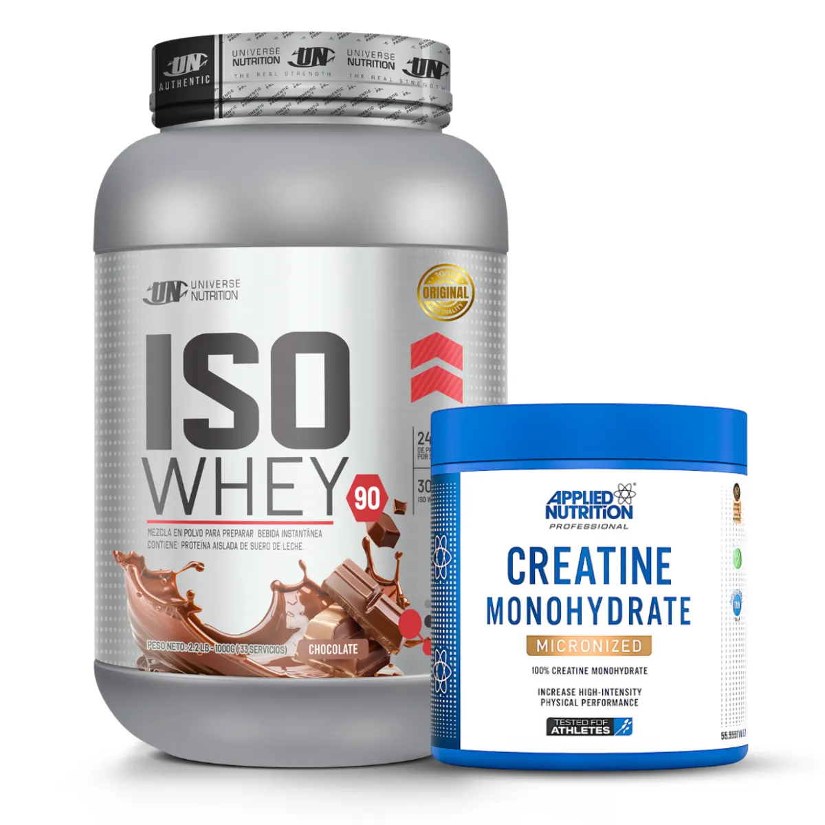 PROTEINA ISO WHEY 90 1 KG - CHOCOLATE + CREATINA APPLIED NUTRITION 250 G - 1