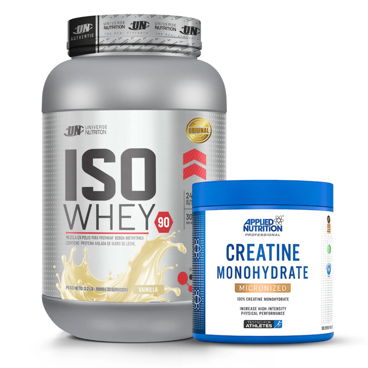 PROTEINA ISO WHEY 90 1 KG - VAINILLA + CREATINA APPLIED NUTRITION 250 G - 1