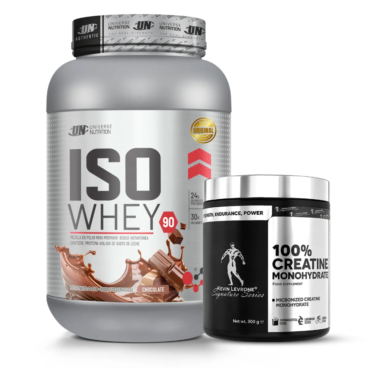 PROTEINA ISO WHEY 90 1 KG - CHOCOLATE + CREATINA KEVIN LEVRONE 300 G - 1